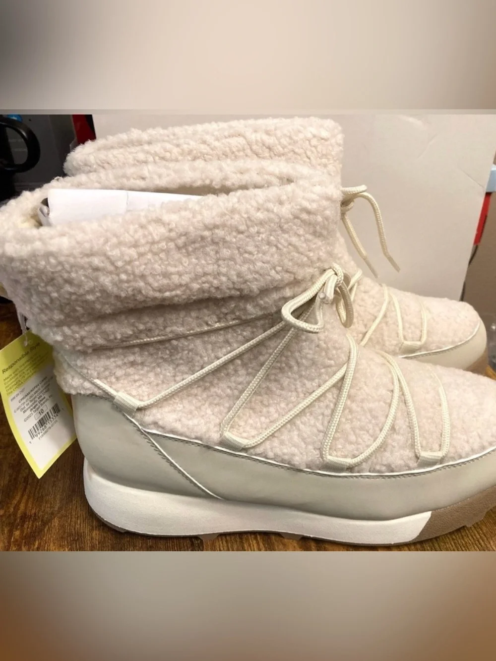 Women’s Cara Boots with Memory Foam Insole - All in Motion™ Cream Size 10  New